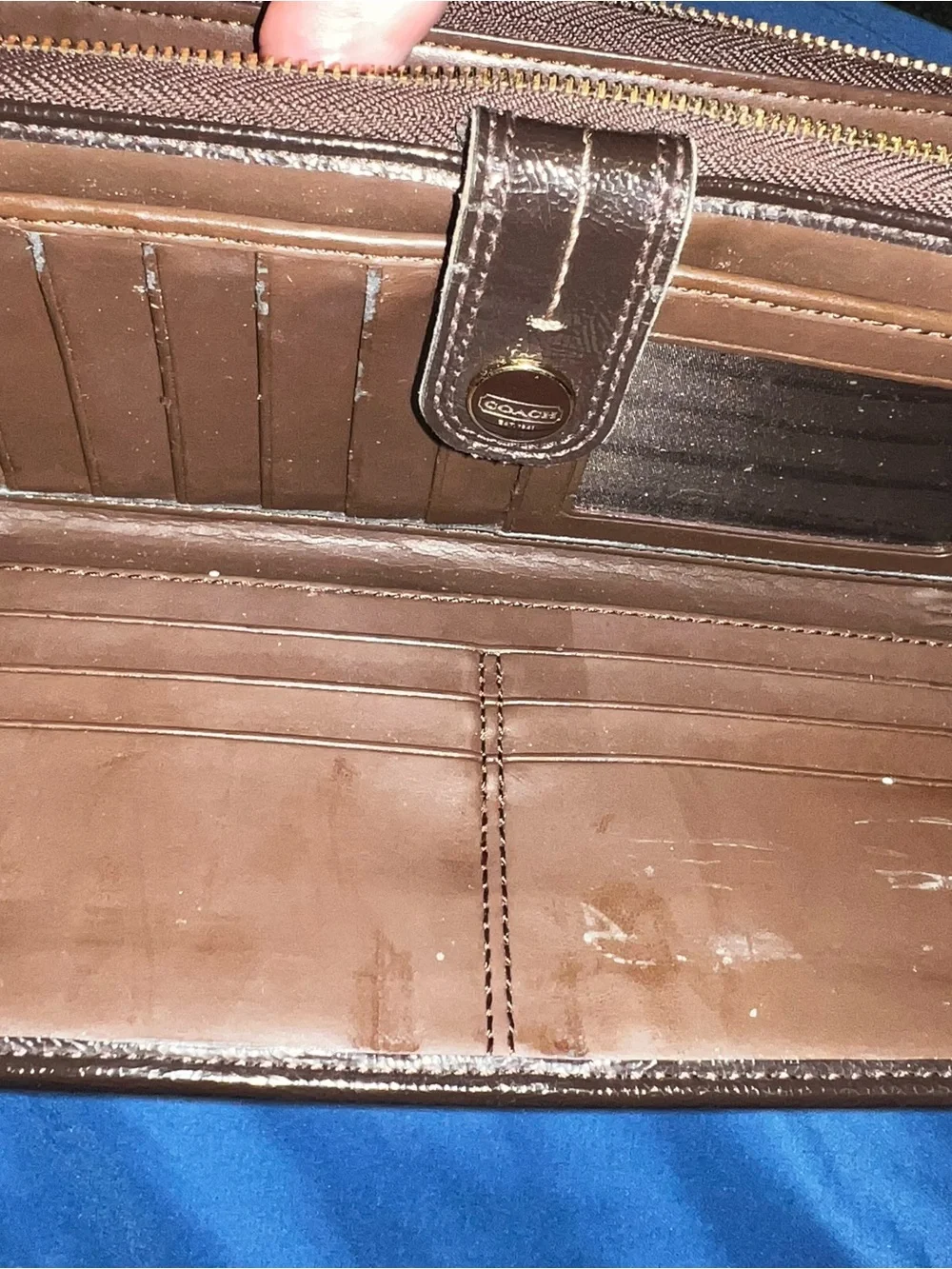 Coach Signature Canvas Wallet Phone Case in Brown and Tan
